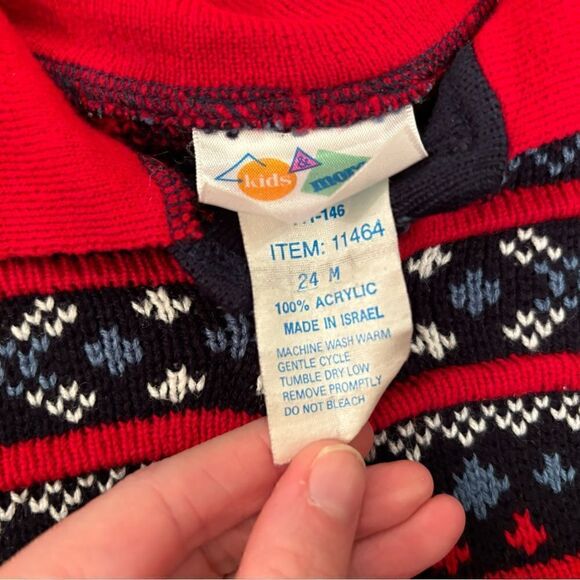 Vintage Kids & More Black/Red Patterned Knit Sweater - Picture 5 of 5